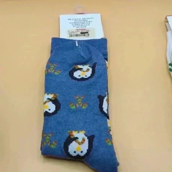 Fun Sock Bundle - Three pairs of socks jam, penguin, owl polka dot Holiday - Picture 6 of 9